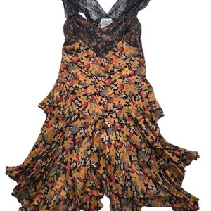 Free People One Dark Romantic Ethereal Floral Lace Dress XS